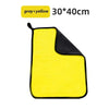 Yellow and black microfiber car cleaning towel measuring 30x40cm