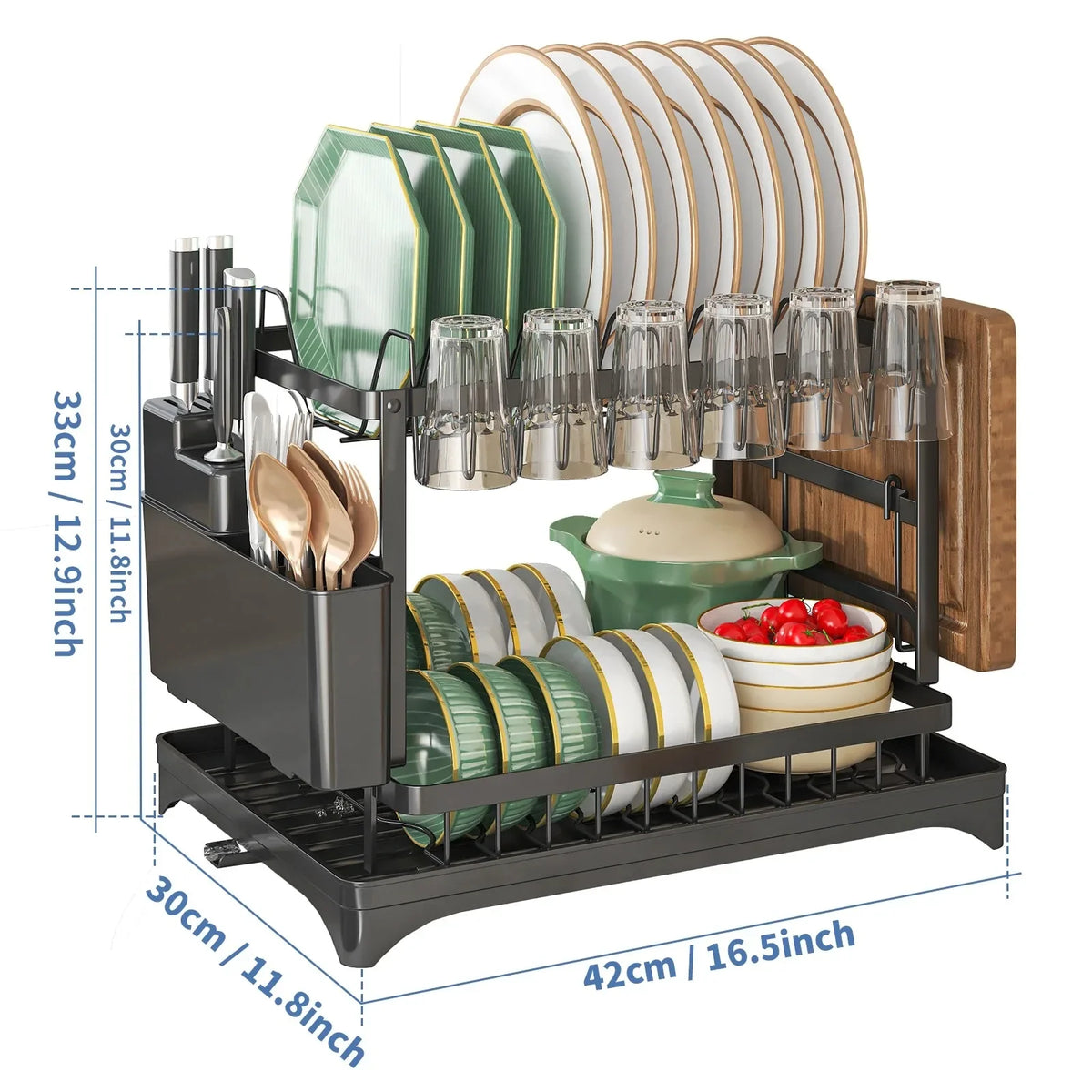 2-Tier Edelstahl Spülmittracks