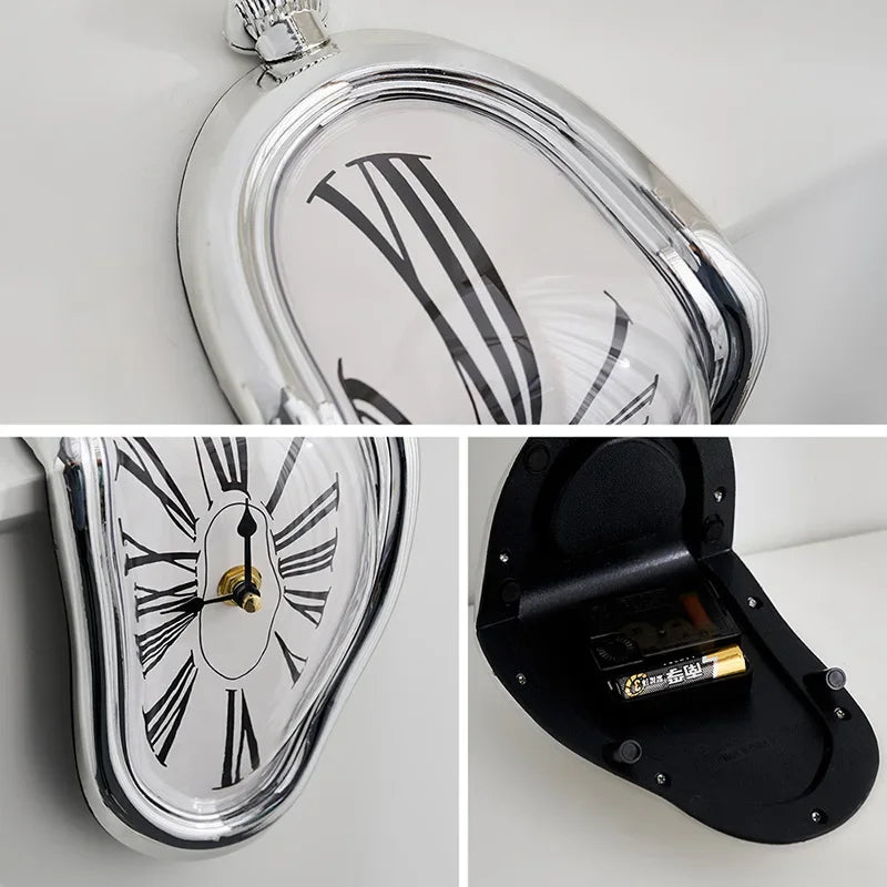 Surreal Melting Wall Clock - Dali Inspired Decorative Timepiece