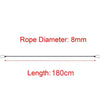 A black rope measuring 180cm in length with a diameter of 8mm.