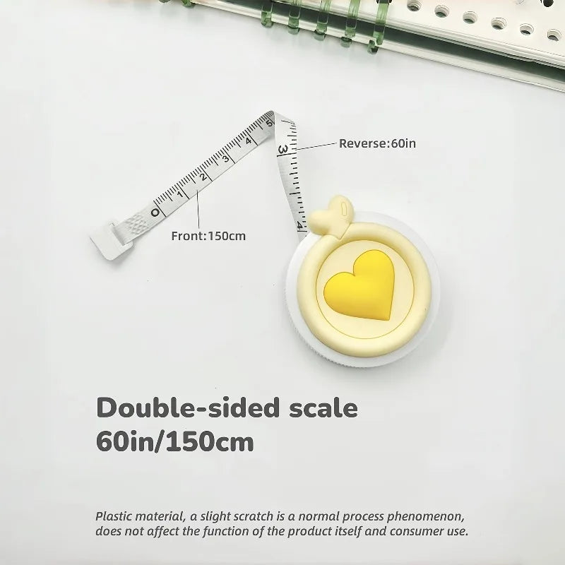 Pastel Heart-Shaped Retractable Tape Measure