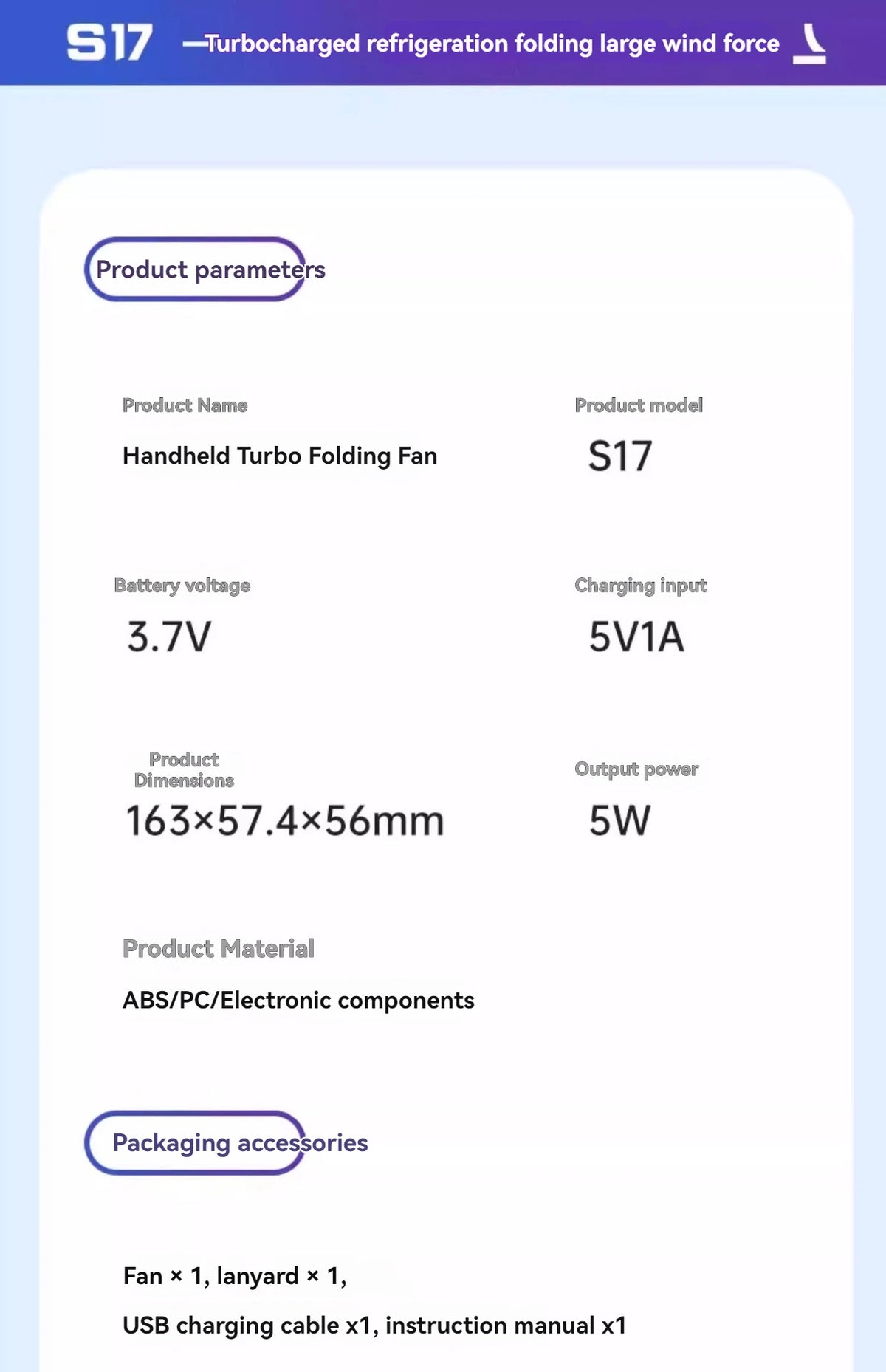 Portable Foldable Neck Fan with Stepless Speed Control