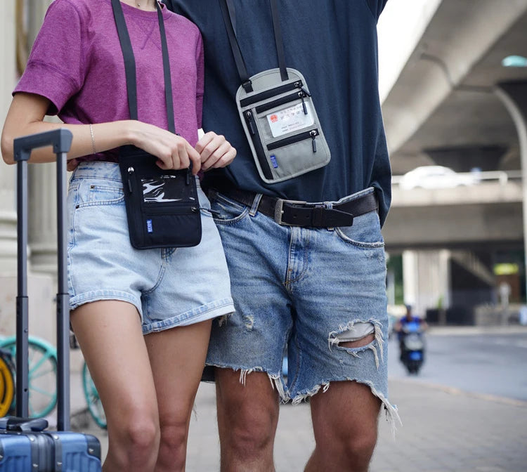 RFID Blocking Travel Neck Wallet with Multiple Pockets