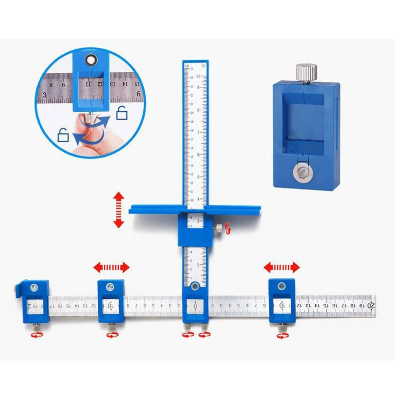 Cabinet Hardware Installation Jig with Adjustable Drill Guide
