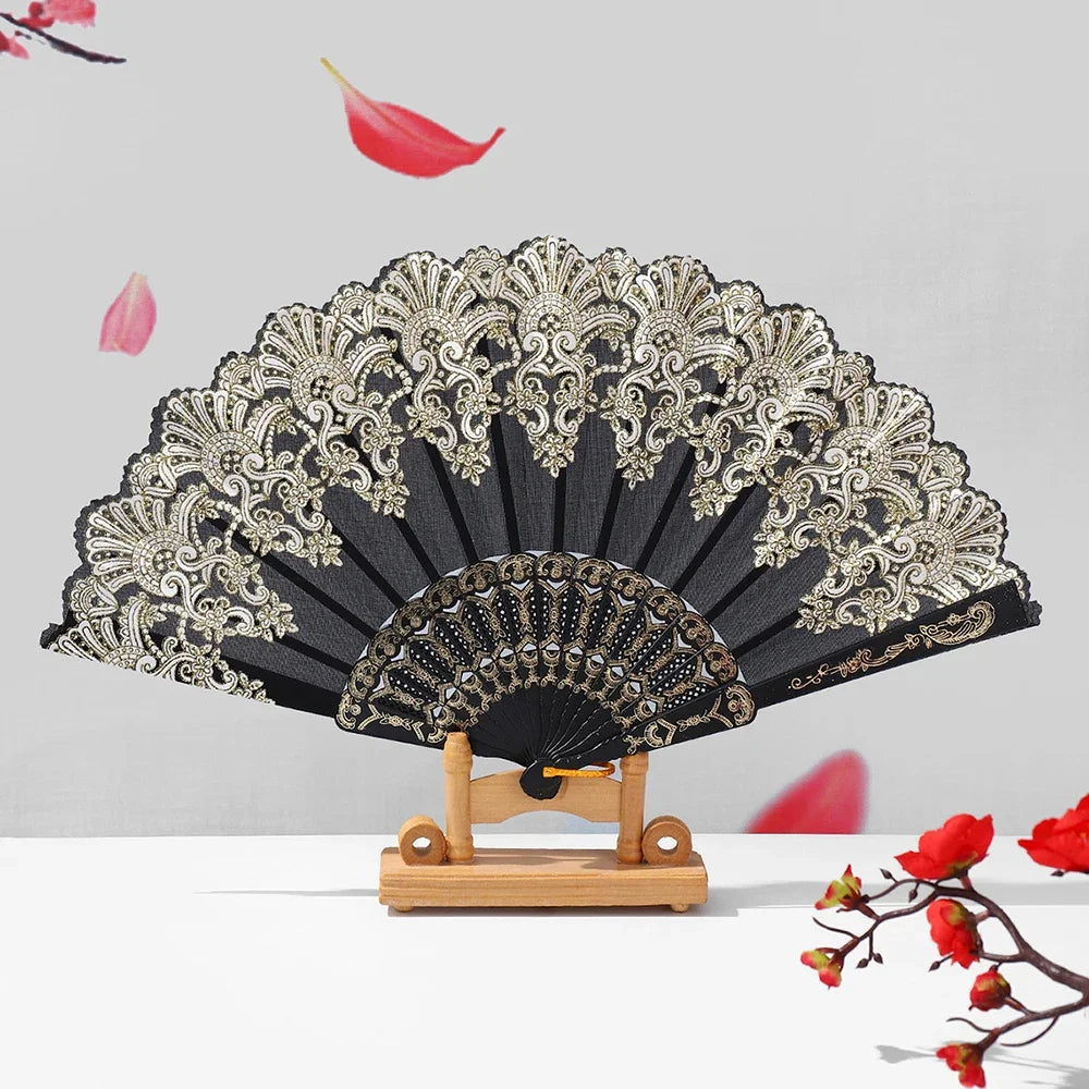 Elegant Hanfu Folding Fan for Dance, Parties & Home Decor