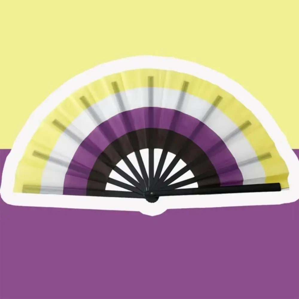 Foldable Rainbow Hand Fan with Gradient Design