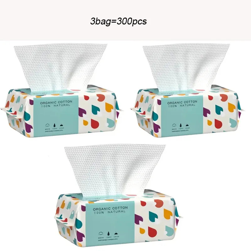 100% Cotton Disposable Face Towels – Soft & Thick Cleansing Wipes for Skincare