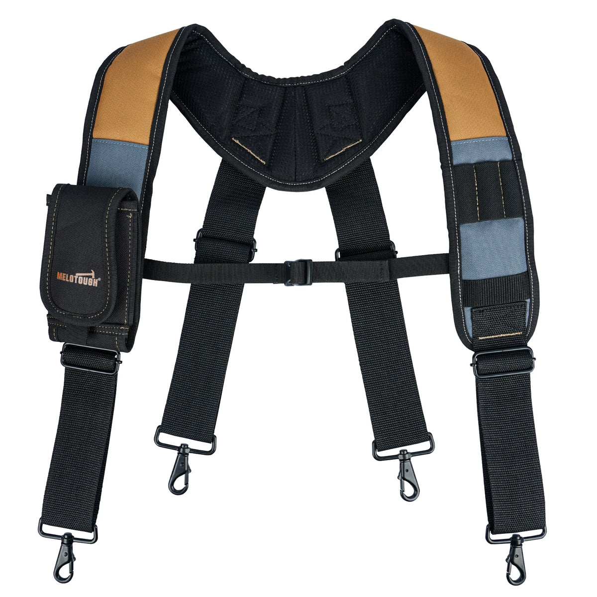 Heavy-Duty Carpenter Tool Belt with Suspenders and Pouch Set