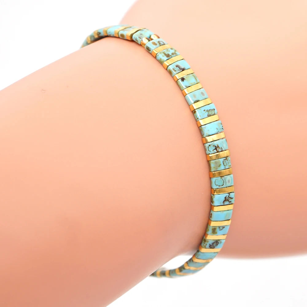 Boho Crystal Beaded Bracelet Set for Women