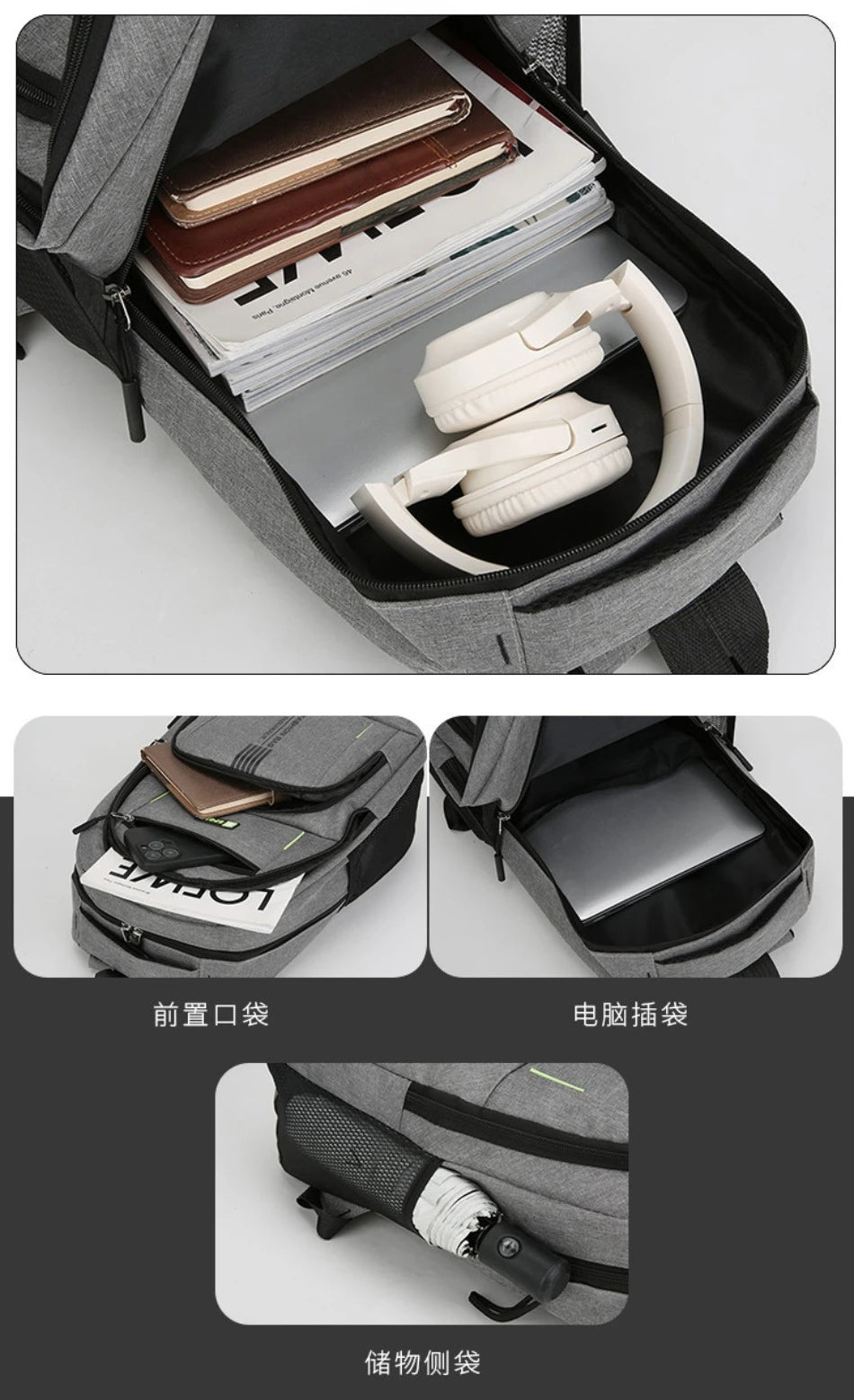 Versatile Commuter Backpack for Men – Lightweight with 15" Laptop Compartment