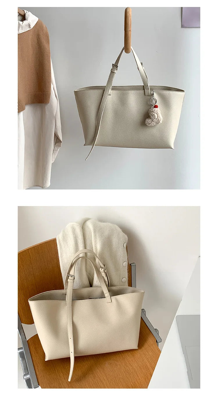 Soft PU Leather Tote Bag for Women – Spacious Everyday Carryall