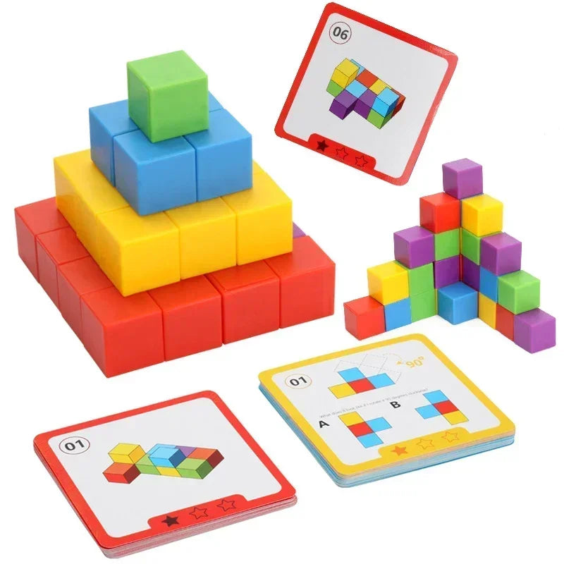 Montessori Rainbow Stacking Blocks for Kids | Spatial Thinking & Math Learning Toy
