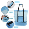 Insulated Mesh Beach Tote with Cooler Compartment