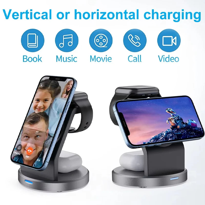 3-in-1 MagSafe Wireless Charging Dock for iPhone, Apple Watch & AirPods