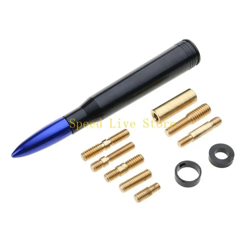 Black carbon fiber style short radio antenna with mounting screws and ring