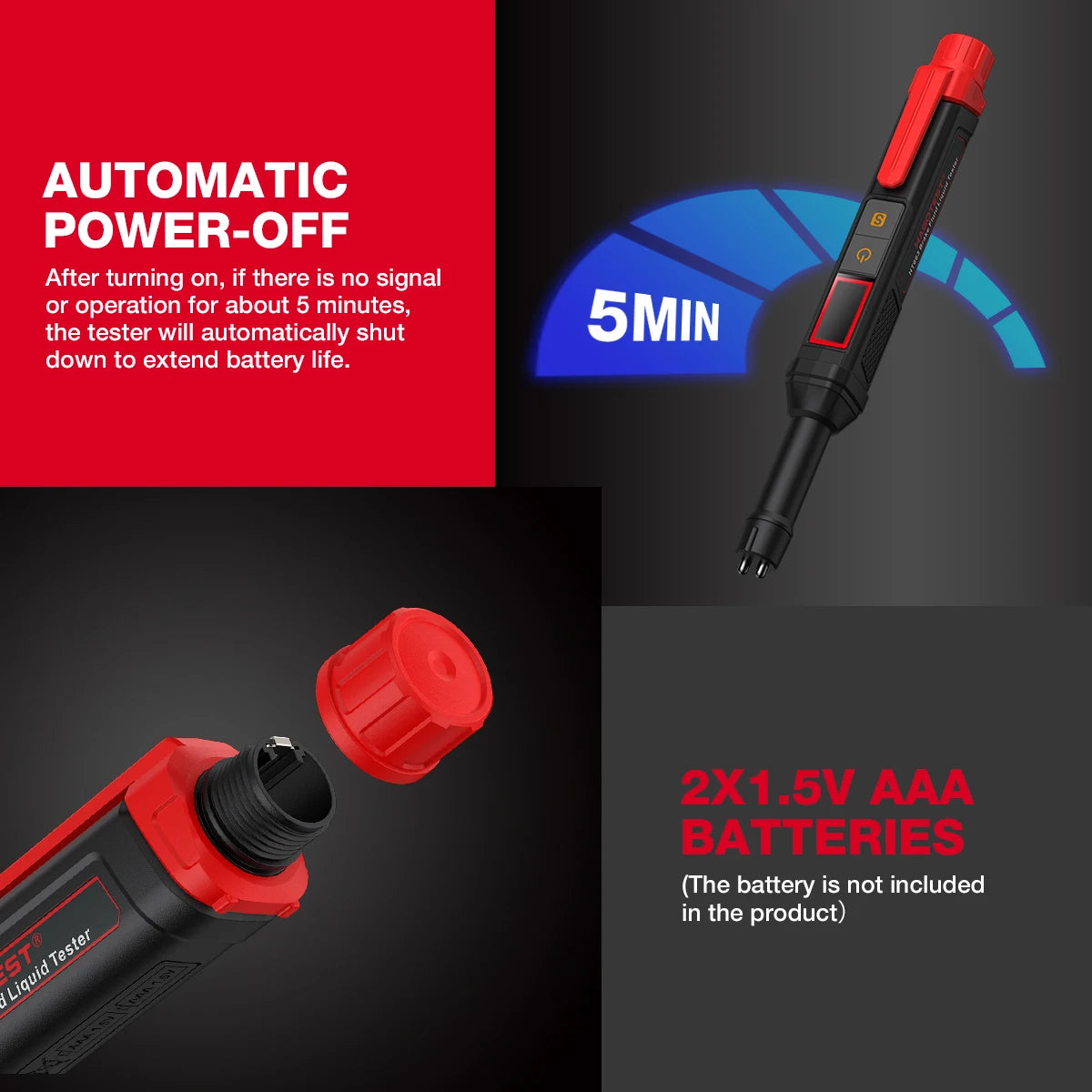 Digital Brake Fluid Tester with Backlit Display