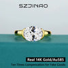 14K Gold Oval Moissanite Ring