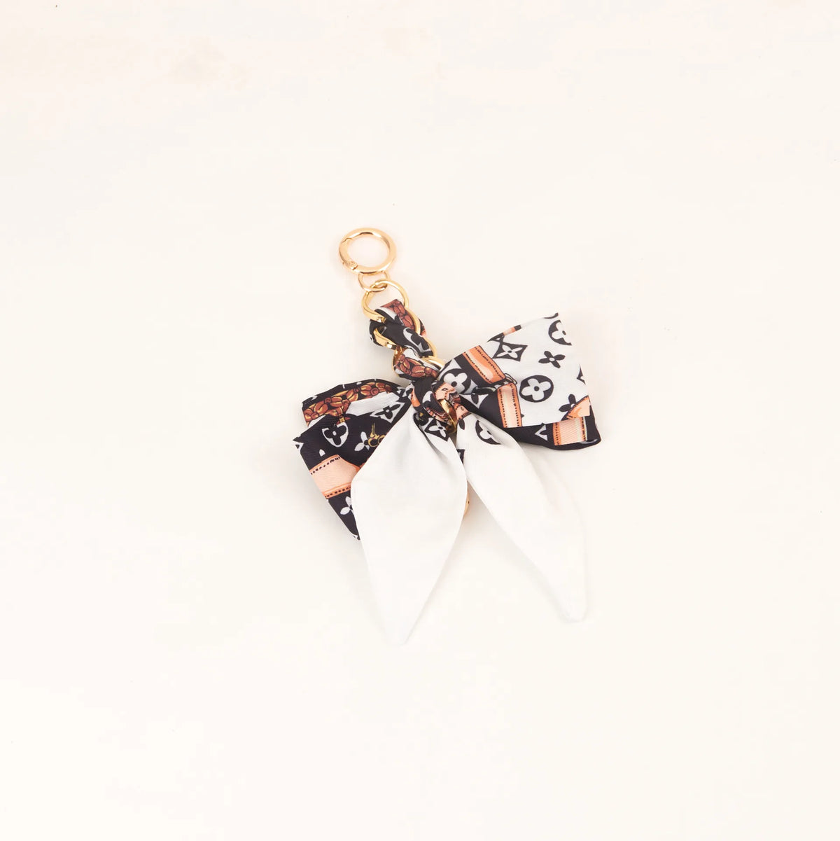 Chic Silk Bow Keychain with Ribbon Charm