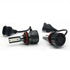 A set of high-performance LED headlight bulbs with cooling fans and connectors.