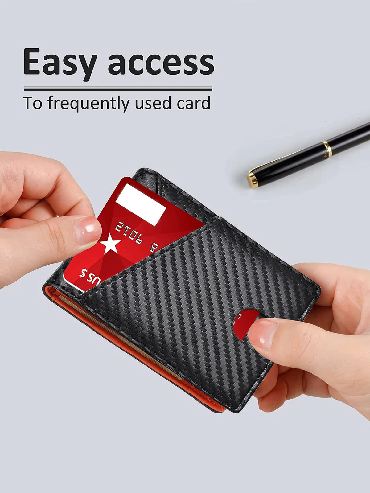 RFID Blocking Ultra-Thin Bifold Wallet with ID Windows