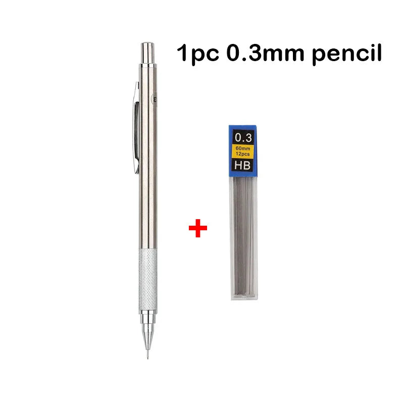 Full Metal Mechanical Pencil Set with Assorted Lead Sizes