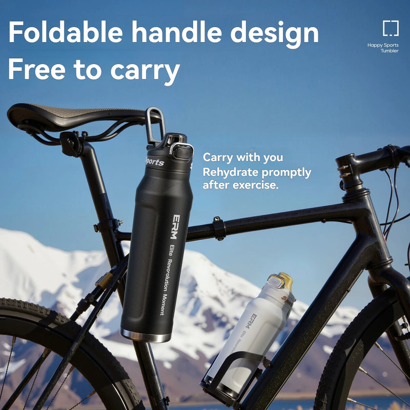 Double-Wall Insulated Stainless Steel Water Bottle with Handle