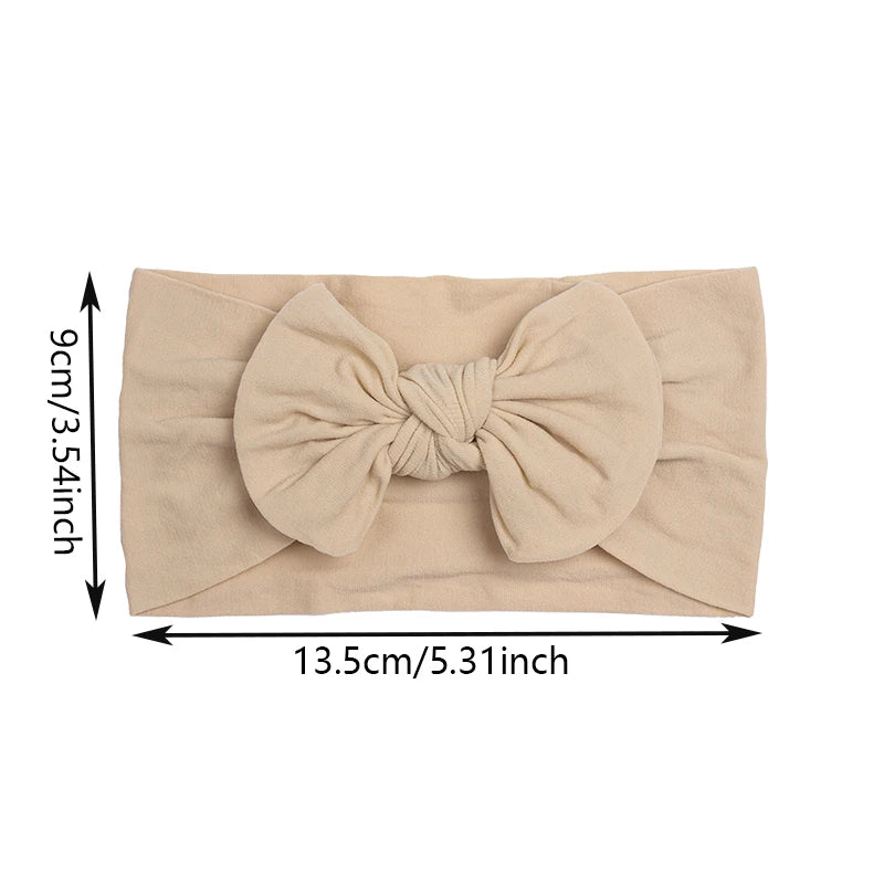 Baby Girl Cotton Headbands with Bows (Set of 3, 4, 6, or 12)
