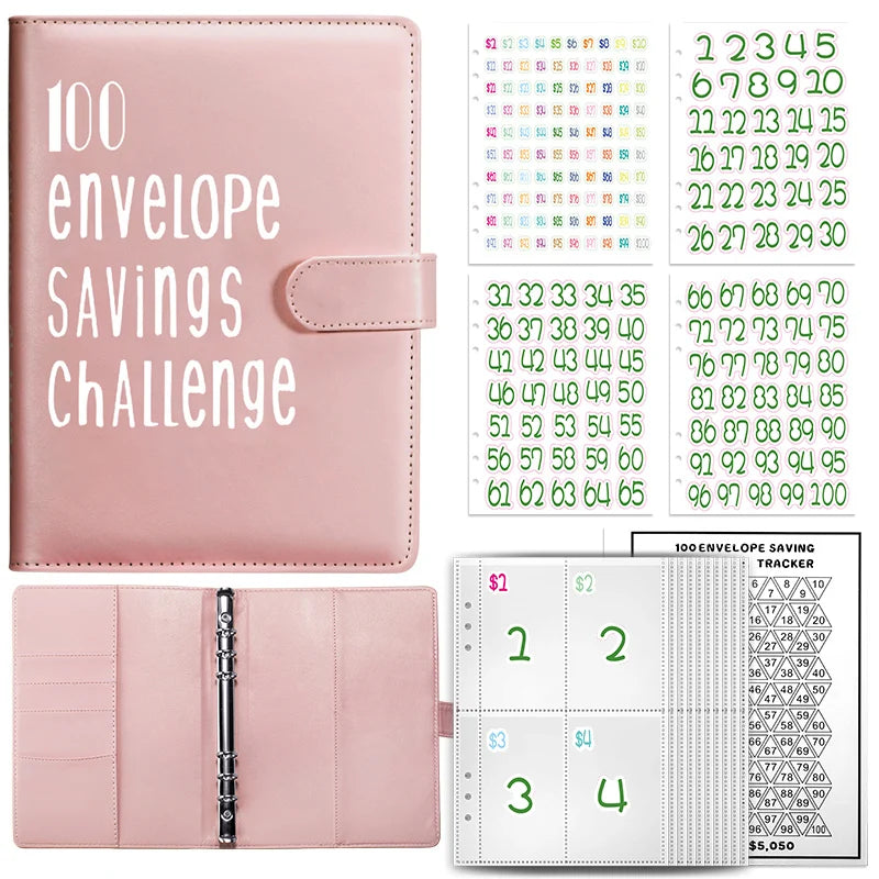 A5 Cash Savings Challenge Binder with 100 Envelopes