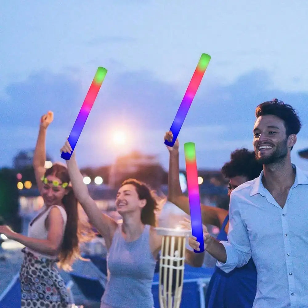 LED Foam Glow Sticks with 3 Light Modes