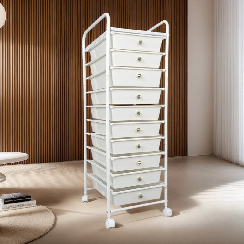 10-Drawer Rolling Storage Cart