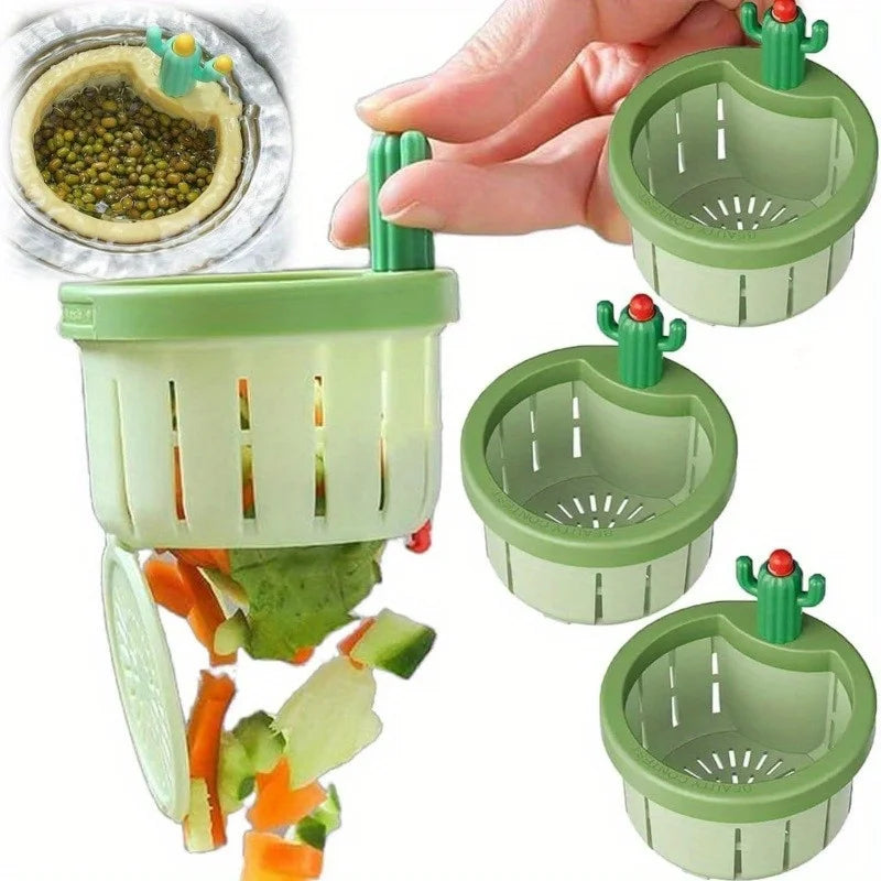 Cactus-Design Kitchen Sink Strainer with Press-to-Empty Basket