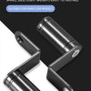 A rear view mirror extension bracket made of aluminum alloy shown in various angles.