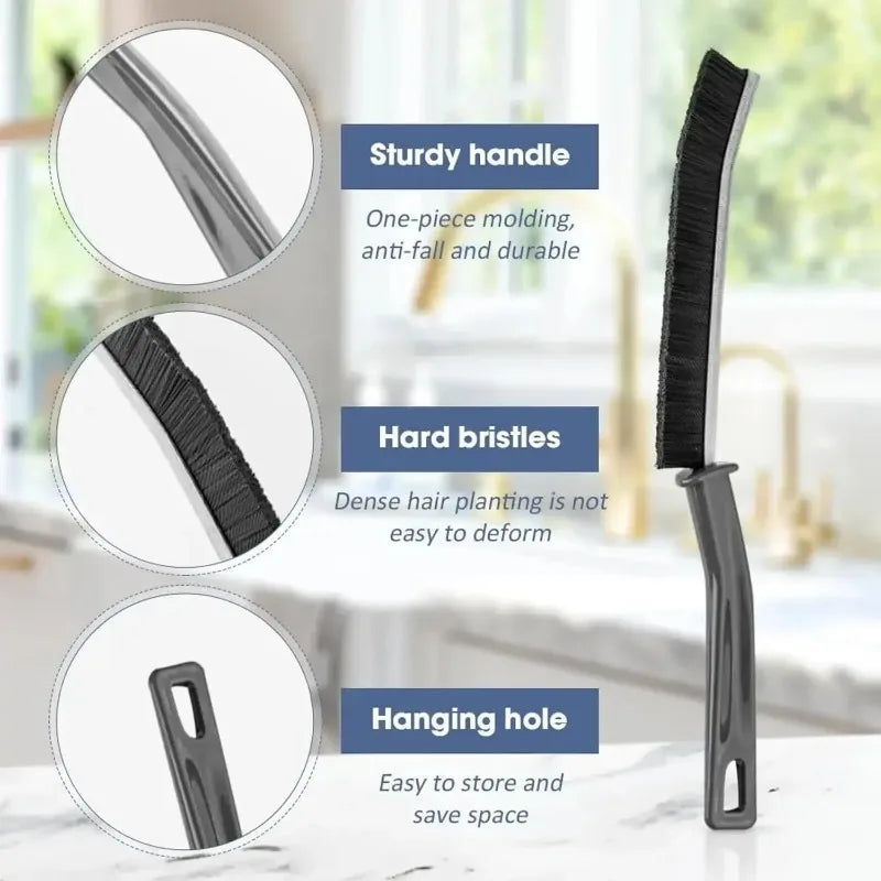 Hard-Bristled Crevice Cleaning Brush for Tight Spaces and Grout
