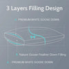 Premium Goose Down Pillow with Ergonomic Neck Support