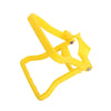 Yellow ergonomic handle for a water bucket or bottle carrier.
