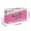 A pink box for a beauty salon kit with tools and accessories for pretend play.