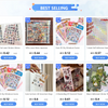 Eine Sammlung von Kawaii-Tier- und Kuchen-Dekosticker für das Journaling, darunter Lasergravierte und ausgeschnittene Designs