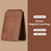 Brown magnetic leather card bag case for iPhone series with a leather texture finish