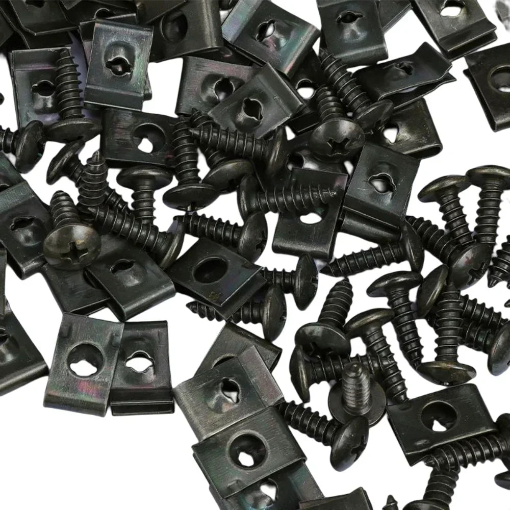 Self-Tapping U-Type Clip Fasteners with Screws for Vehicles