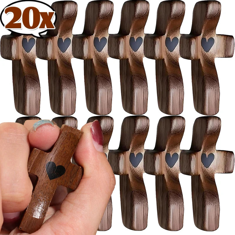 Handcrafted Black Walnut Cross, 5cm Pocket Crucifix
