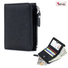 Women's Genuine Leather Slim Bifold Wallet with RFID Protection