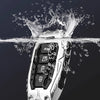 A protective key fob cover is shown splashing water, highlighting its design and features.