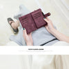Compact Frosted Tri-Fold Wallet for Women