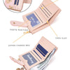 Compact PU Leather Wallet for Women with Card Slots and Coin Pocket