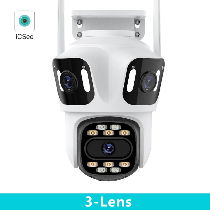 Tri-Lens PTZ WiFi Security Camera with Auto-Tracking