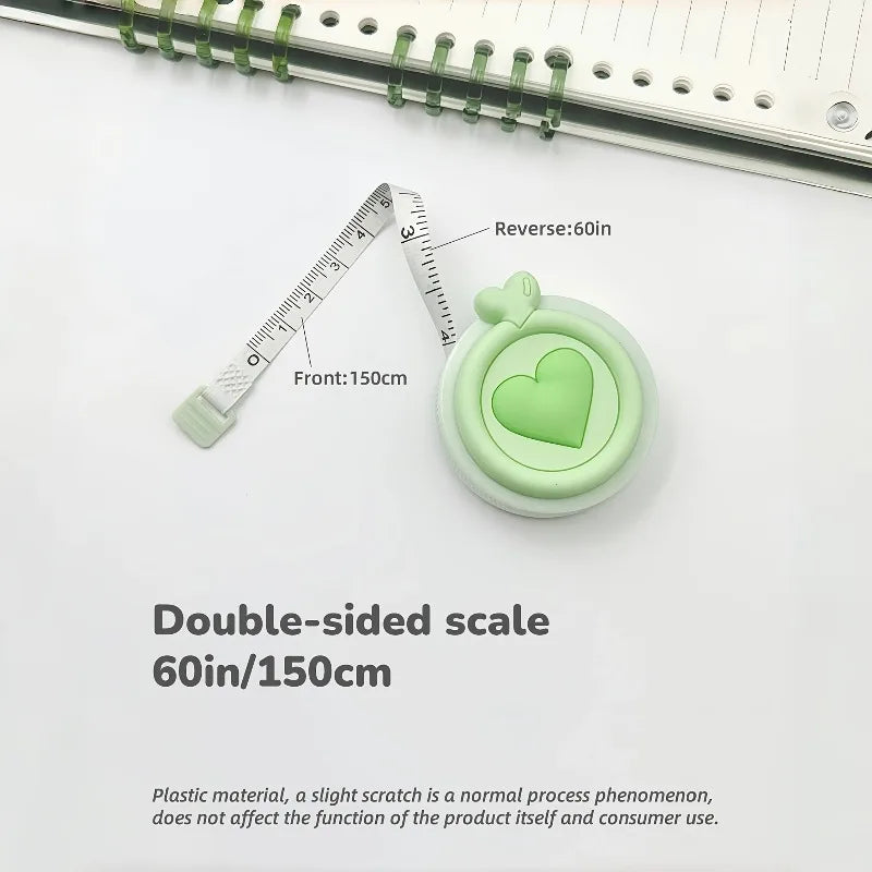 Pastel Heart-Shaped Retractable Tape Measure