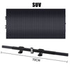 Black retractable SUV windshield sunshade for UV and heat protection