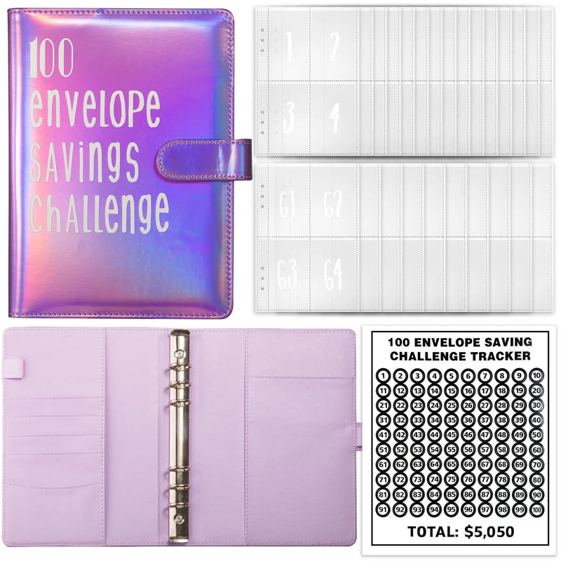 A5 Money Savings Challenge Binder with Cash Envelopes