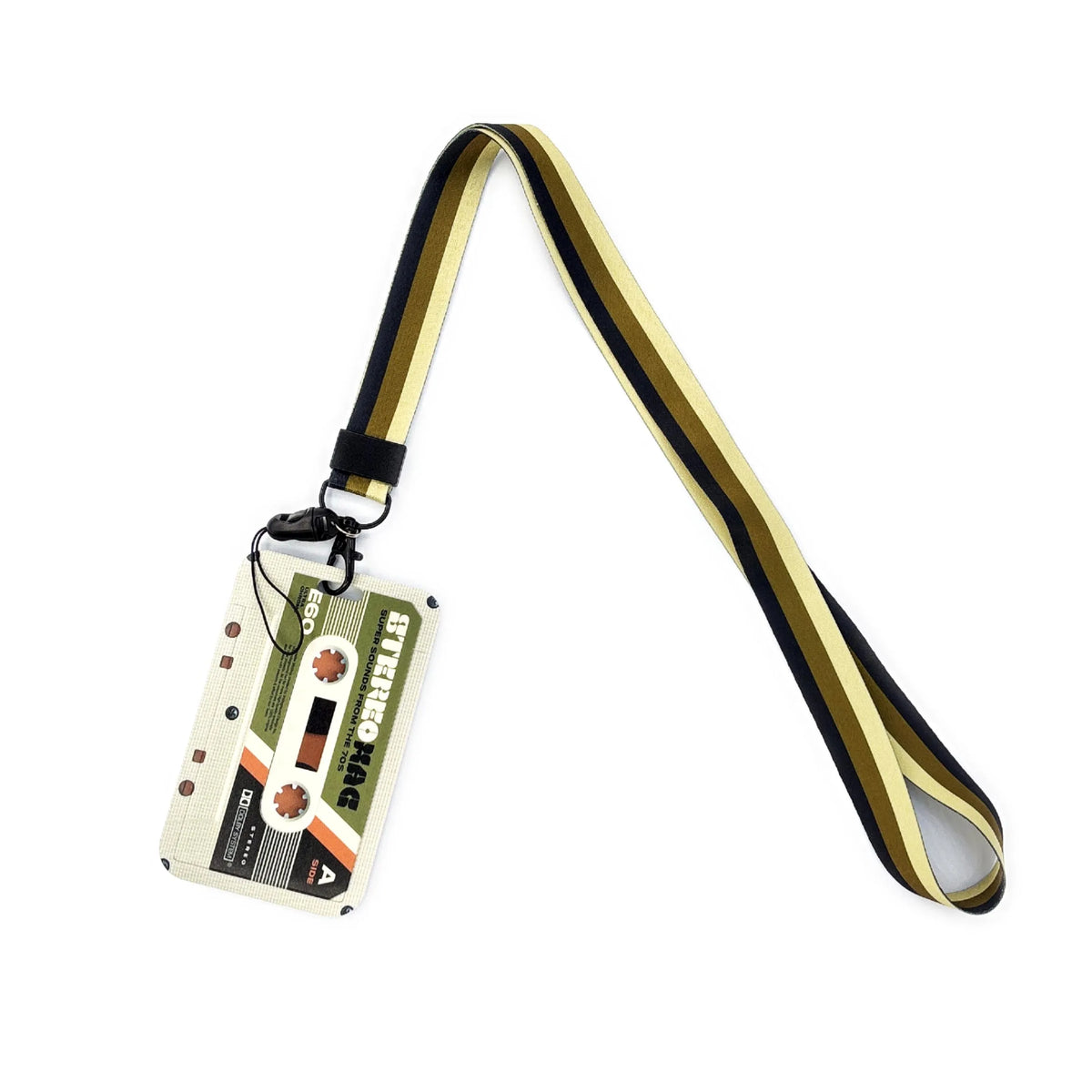 Retro Tape Design Lanyard with Card Holder