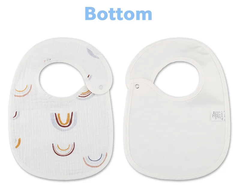 Soft Cotton Baby Bibs with Waterproof Backing – Set of 2